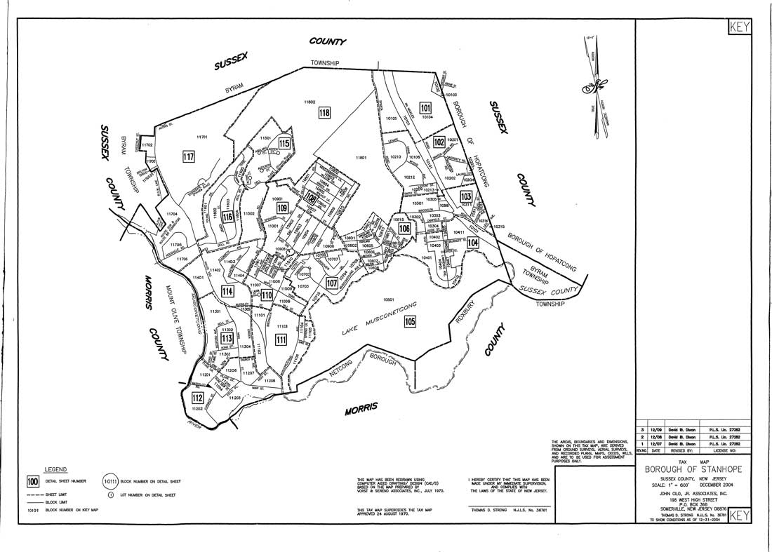 Tax and Zoning Maps Borough of Stanhope